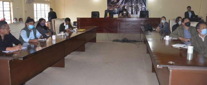 Mon District Task Force for administration of COVID-19 vaccination meeting underway at DC’s Conference Room on March 3. (DIPR Photo) 